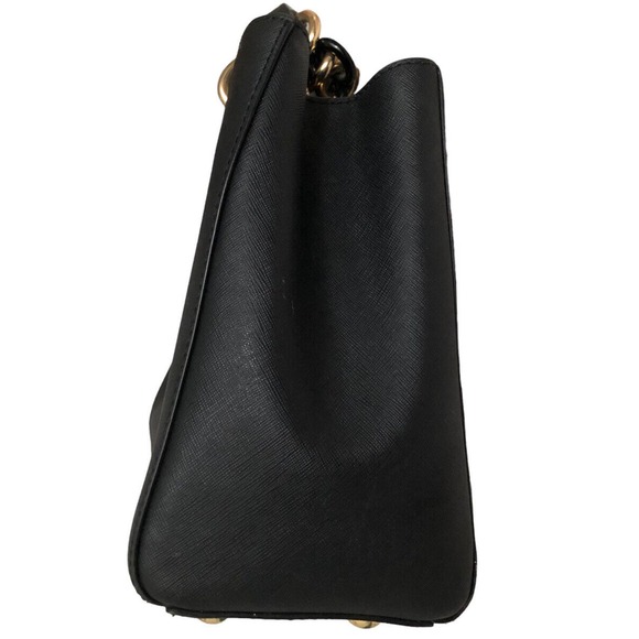 Michael Kors 30S3TCYS2L Cynthia Medium Satchel Black / 001 Calfskin Tote Bag - Picture 11 of 12